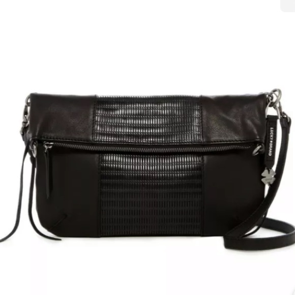 Lucky Brand Handbags - Lucky brand Noah black woven foldover crossbody bag
